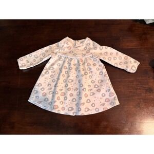 Little Marc Jacobs Baby Girl Leopard Print Long Sleeve Cotton Dress Pink Grey 6M